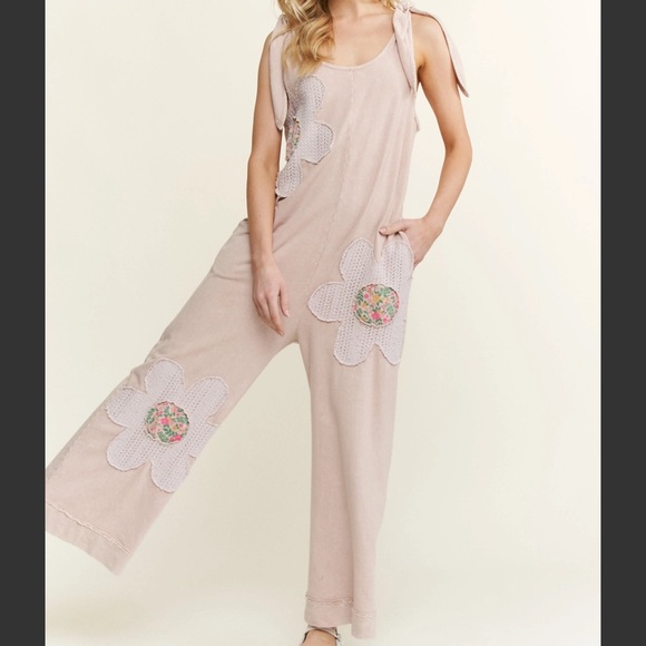 NWOT J.Her Mineral Washed Floral Jumpsuit - Picture 1 of 5